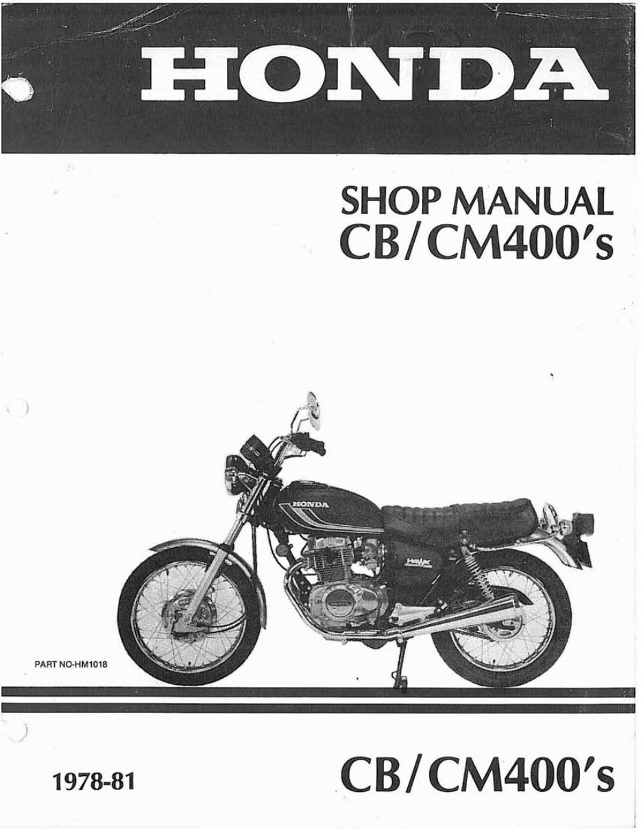 1977-1981 Honda CB250T CB400T Hawk CB400A Hondamatic Motorcycle Repair Manual preview img 1