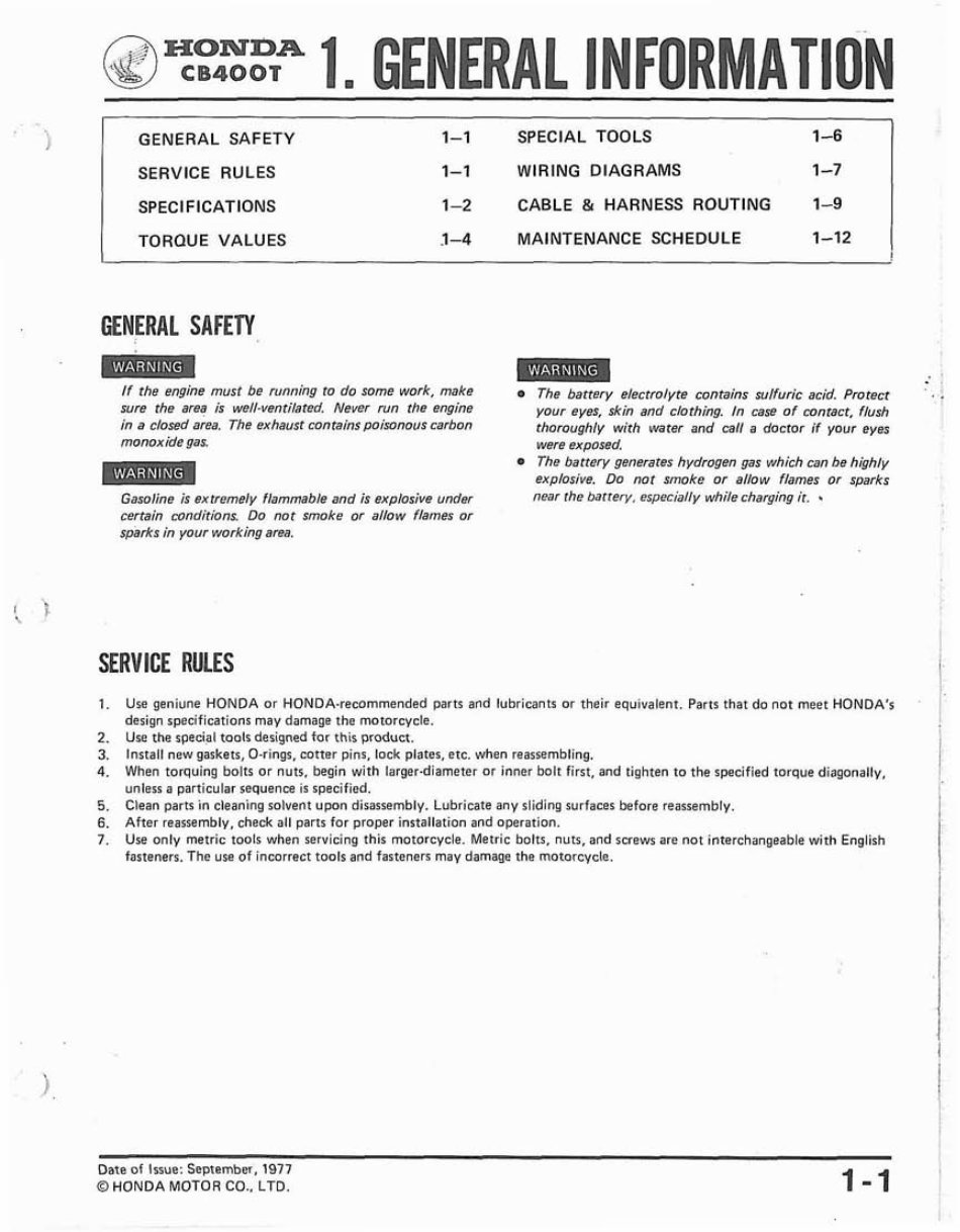 1977-1981 Honda CB250T CB400T Hawk CB400A Hondamatic Motorcycle Repair Manual preview img 4