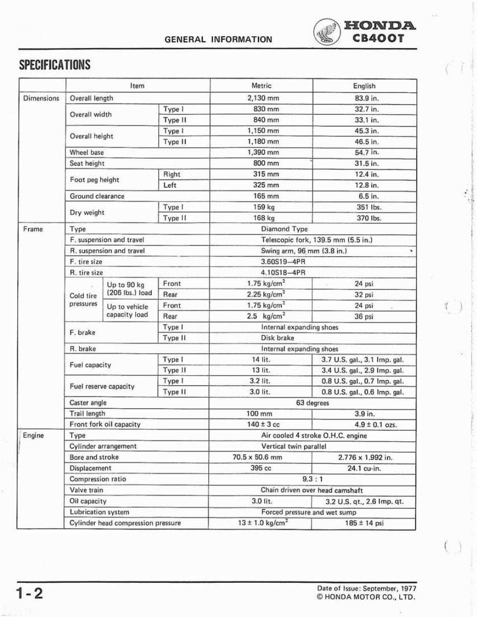 1977-1981 Honda CB250T CB400T Hawk CB400A Hondamatic Motorcycle Repair Manual preview img 5