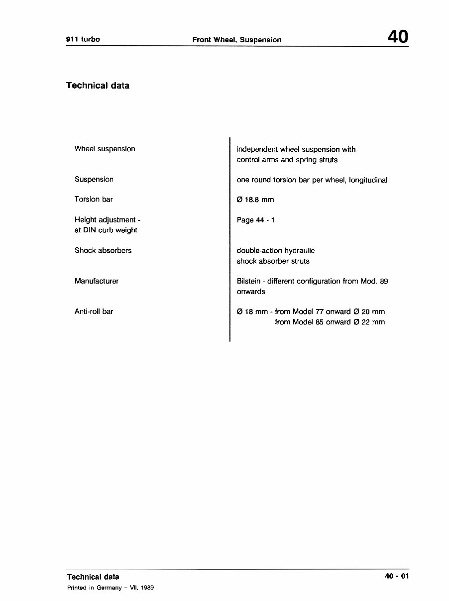 1975-1989 Porsche 911 Turbo (930) Service & Repair Manual preview img 1