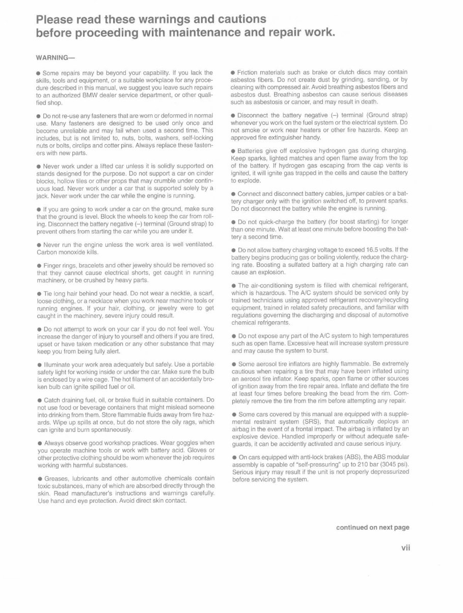 1992 BMW 5 Series (525i/530i/540i) E34 Service & Repair Manual preview img 6