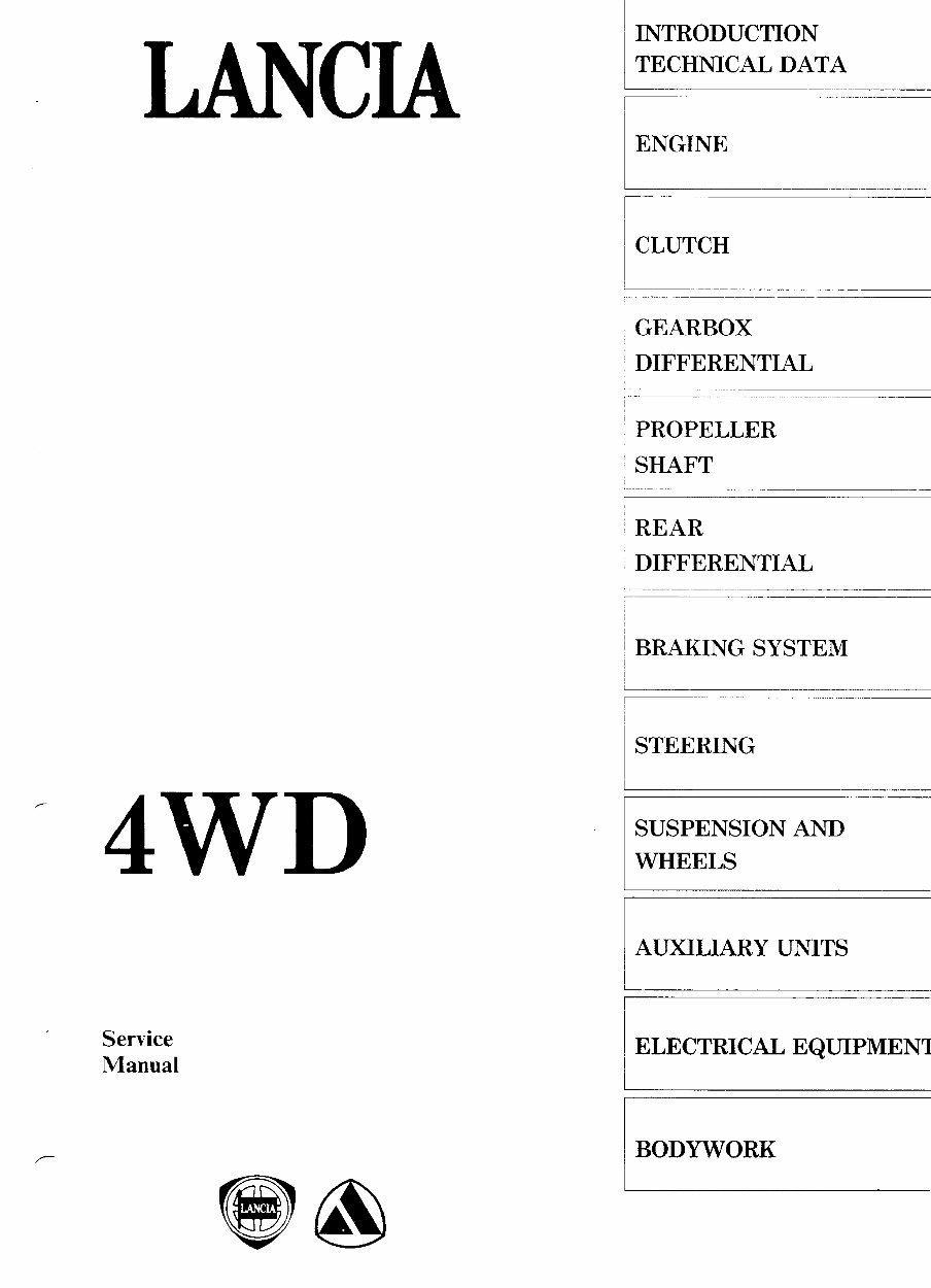 LANCIA DELTA INTEGRALE Service Repair Manual preview img 1