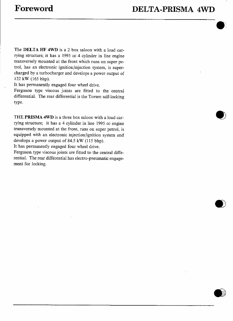 LANCIA DELTA INTEGRALE Service Repair Manual preview img 3