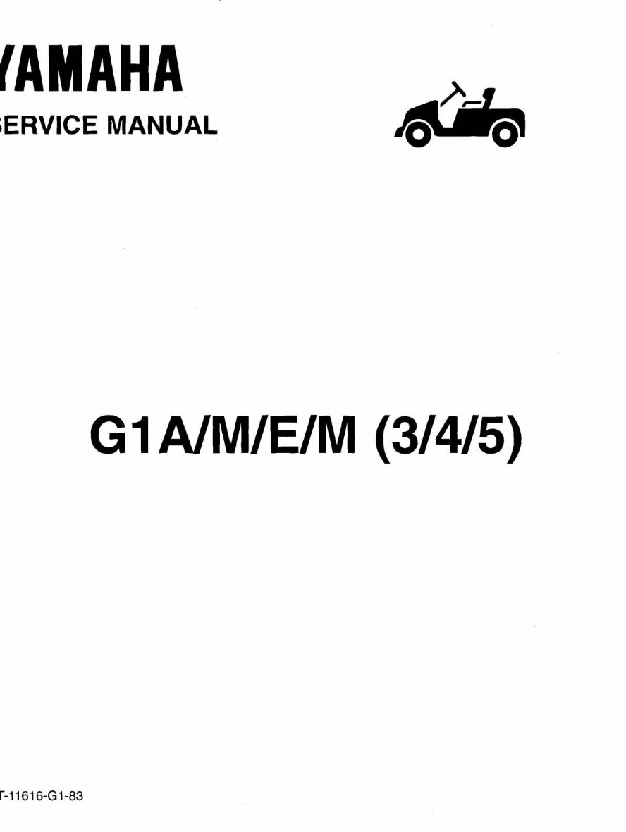 1983-1989 Yamaha G1 Golf Cart Service & Repair Manual preview img 1