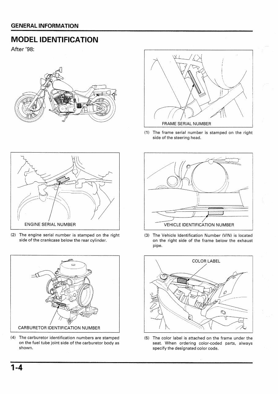 1997-2001 Honda VT 600 C Shadow Service & Repair Manual preview img 6