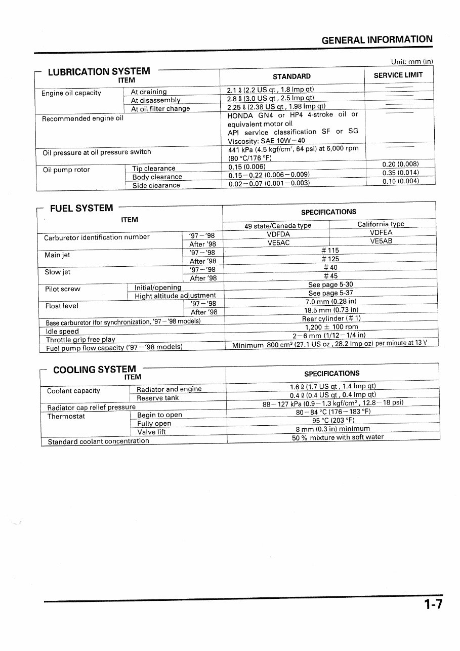 1997-2001 Honda VT 600 C Shadow Service & Repair Manual preview img 9