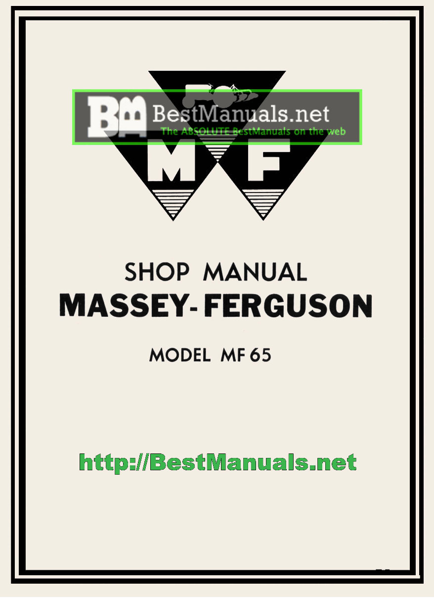 Massey Ferguson MF65 MF-65 Shop Repair Service Manual - preview img 1