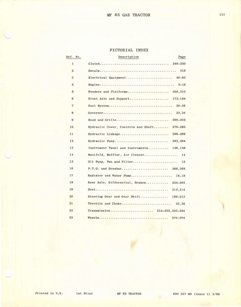 MASSEY FERGUSON MF 65 Tractor Parts Manual 690237M5 preview img 4