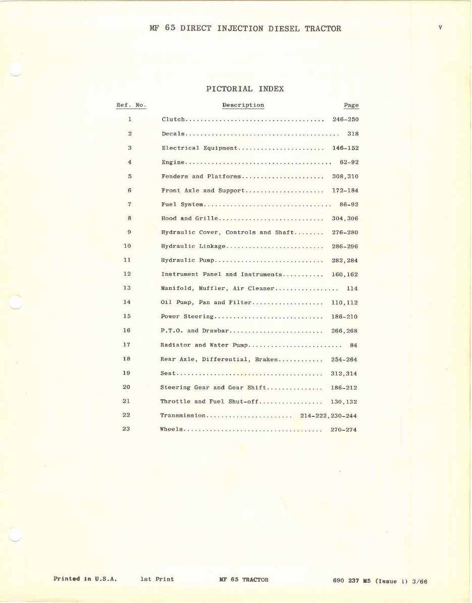 MASSEY FERGUSON MF 65 Tractor Parts Manual 690237M5 preview img 6