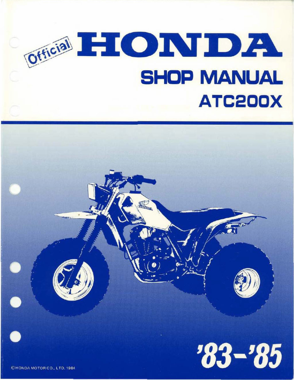 HONDA ATC 200X Workshop Manual 1983-1985 preview img 1