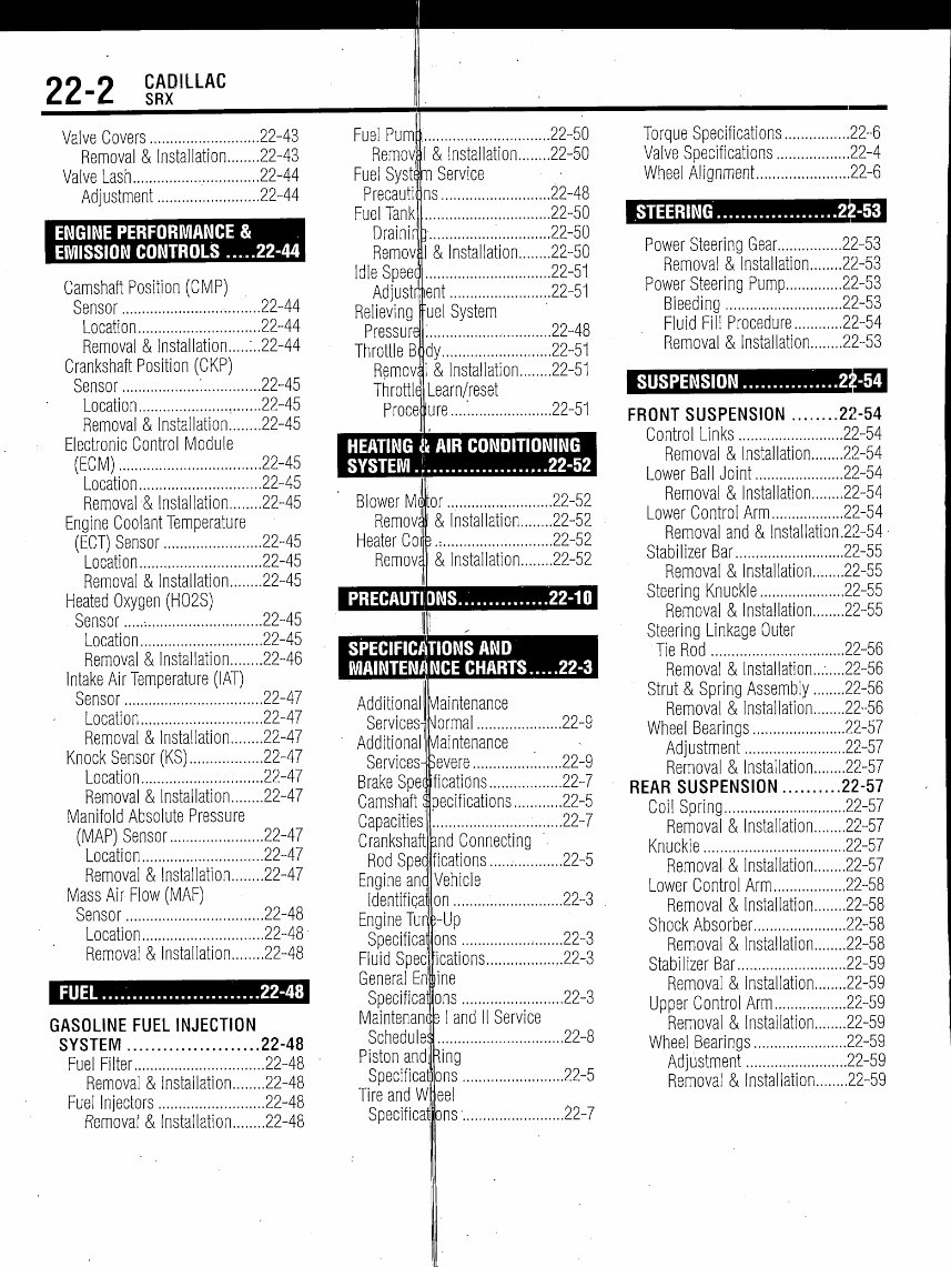 2011 SRX Service and Repair Manual preview img 2