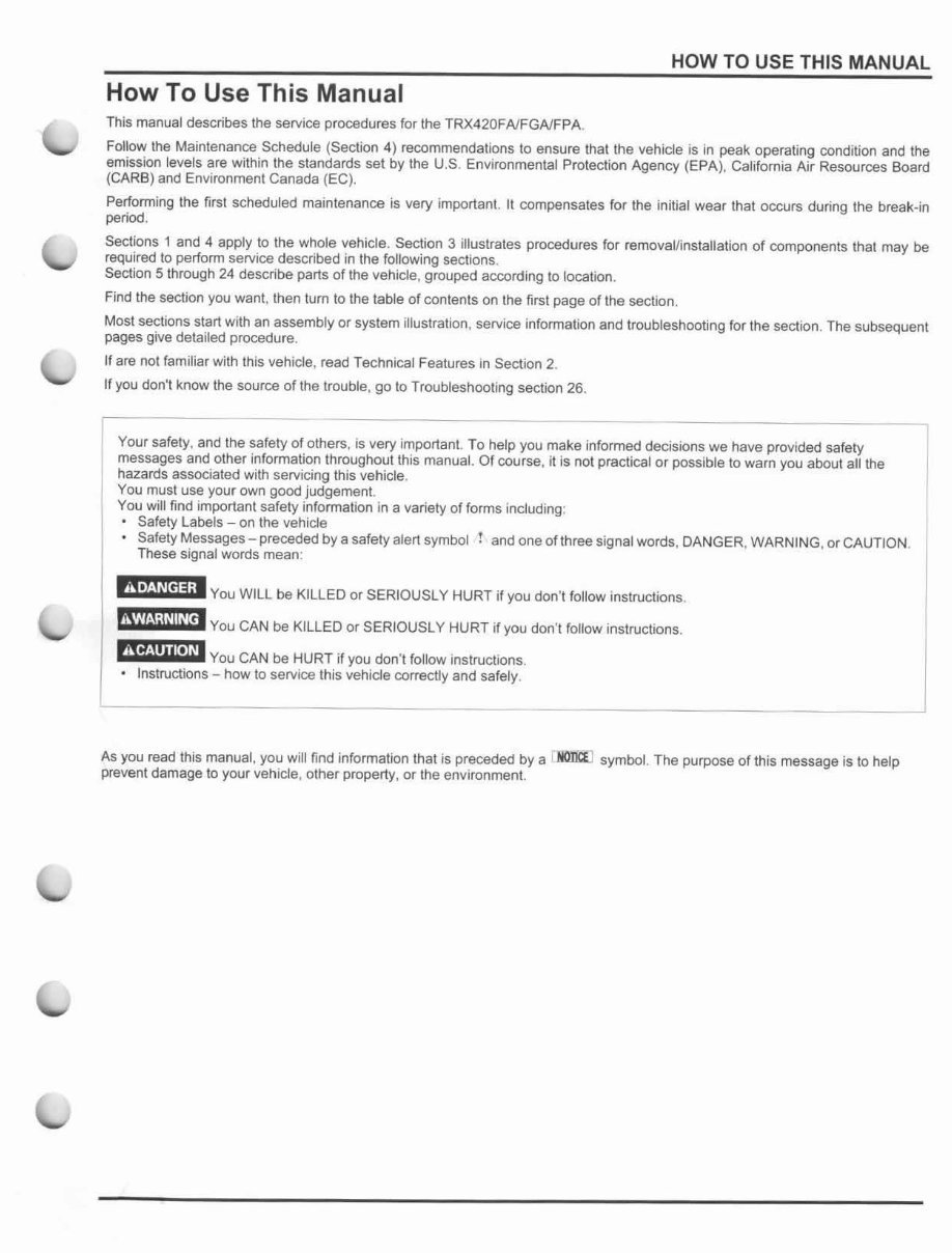 2009-2011 Honda Rancher TRX420 At Master Service Manual preview img 3