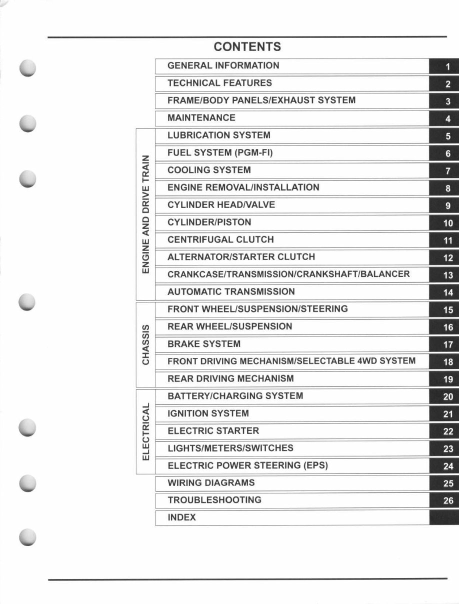 2009-2011 Honda Rancher TRX420 At Master Service Manual preview img 5