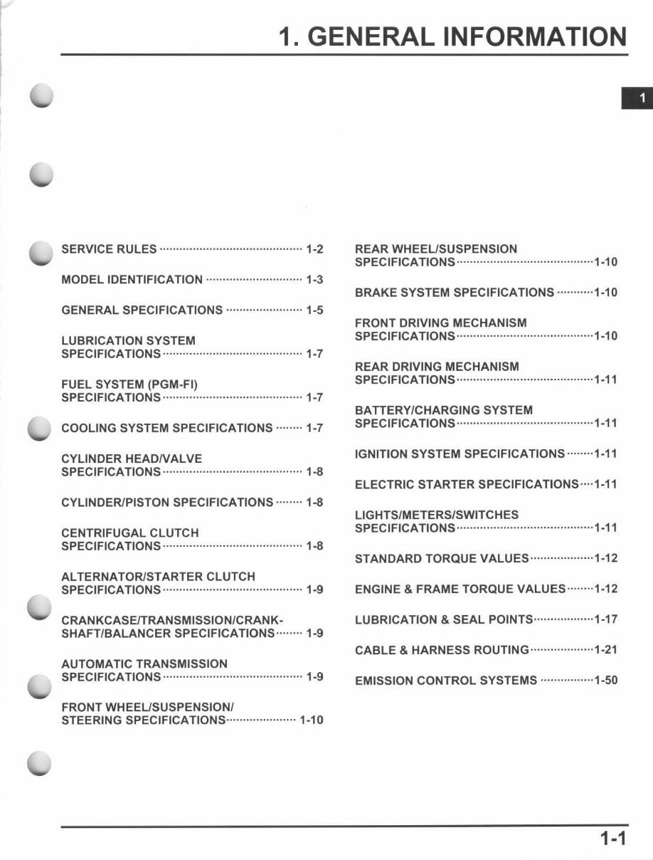 2009-2011 Honda Rancher TRX420 At Master Service Manual preview img 6