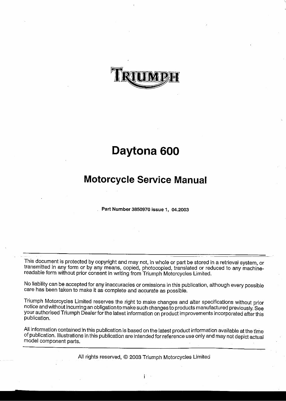 2004 Triumph Daytona 600 Service Repair Manual preview img 2