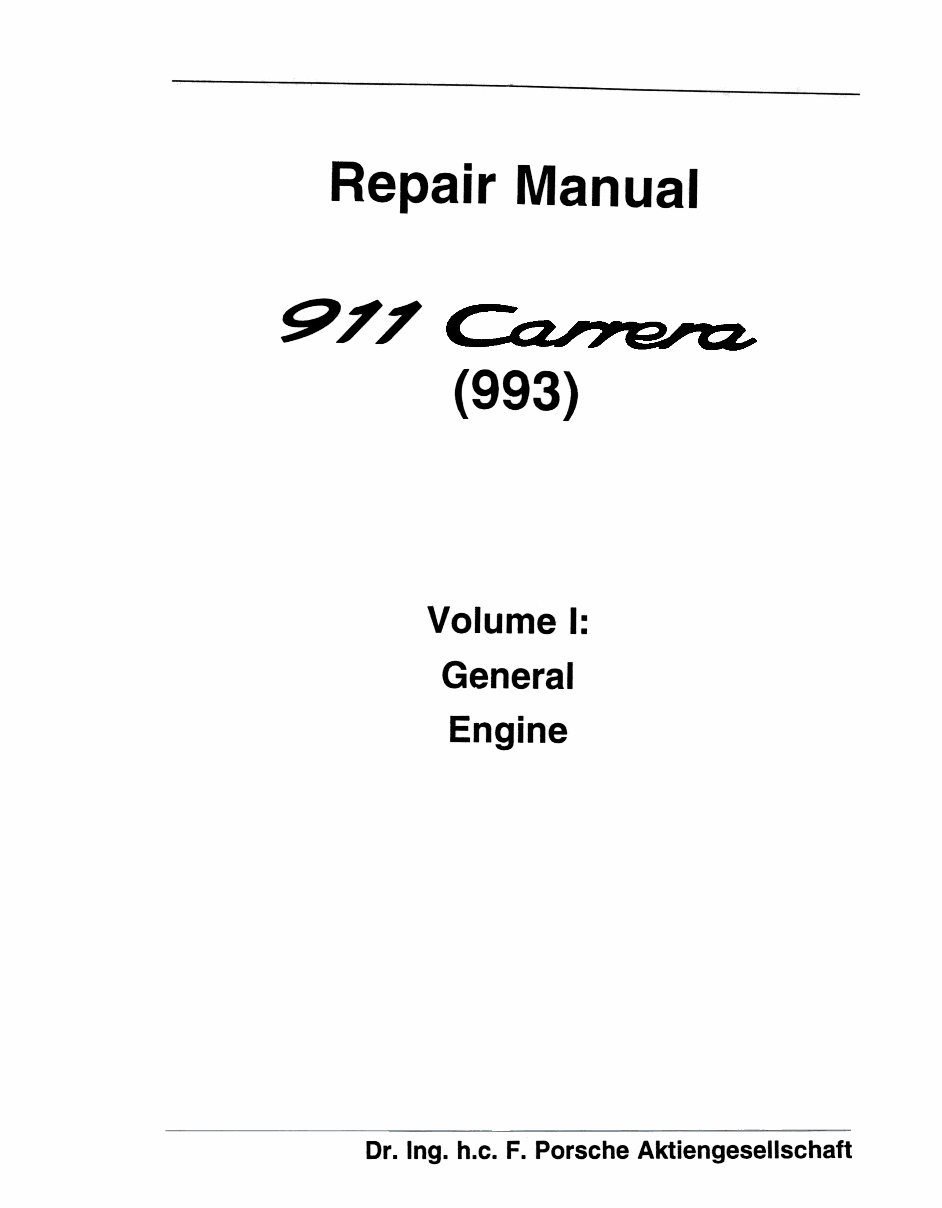 Porsche 911 Carrera Repair Manual preview img 1