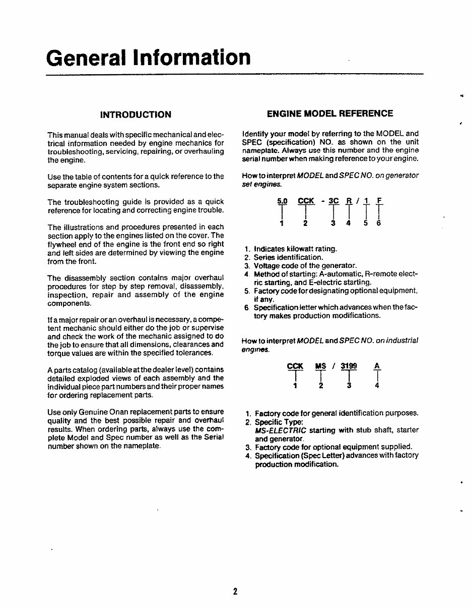 Onan CCK, CCKA, CCKB Series Engine service manual preview img 4