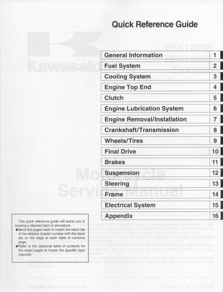 2001-2007 Kawasaki ZRX1200R ZRX1200S ZRX1200 Service Repair preview img 3