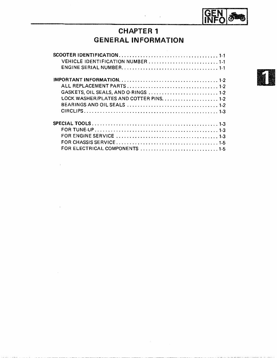 Yamaha SH50, Razz 50 Scooter Workshop Service Manual 1987-2001 preview img 5