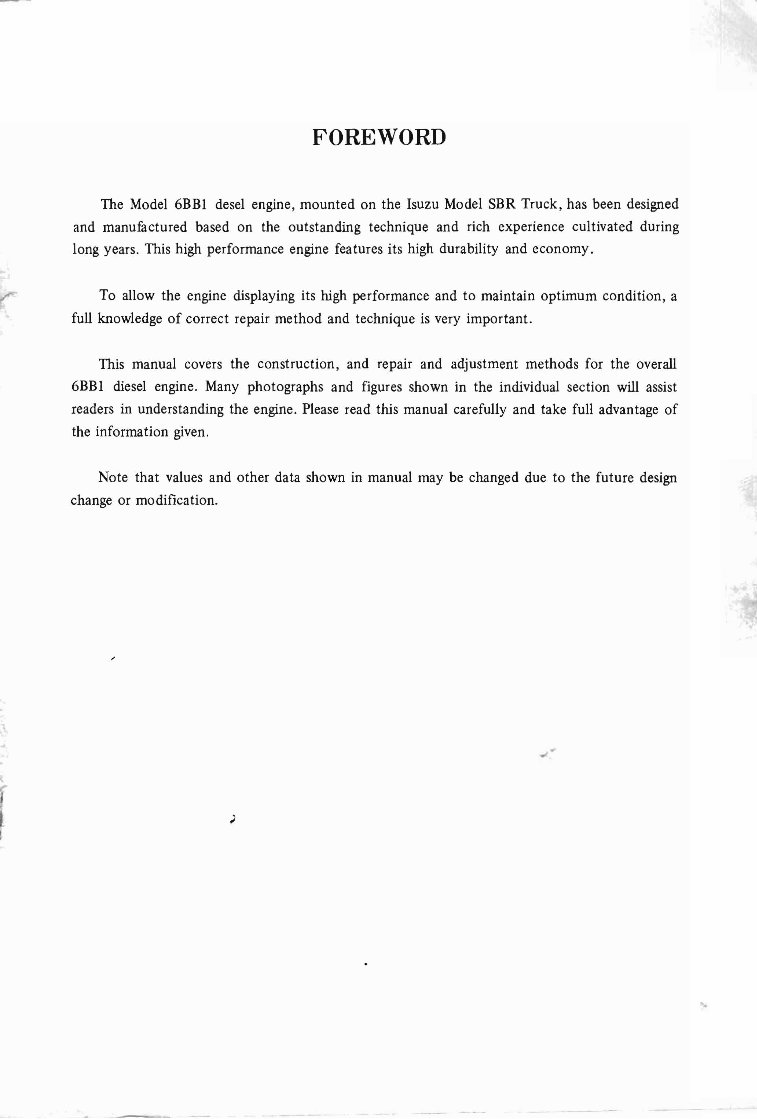 Isuzu 6BB1 Diesel Engine Service & Repair Manual preview img 1