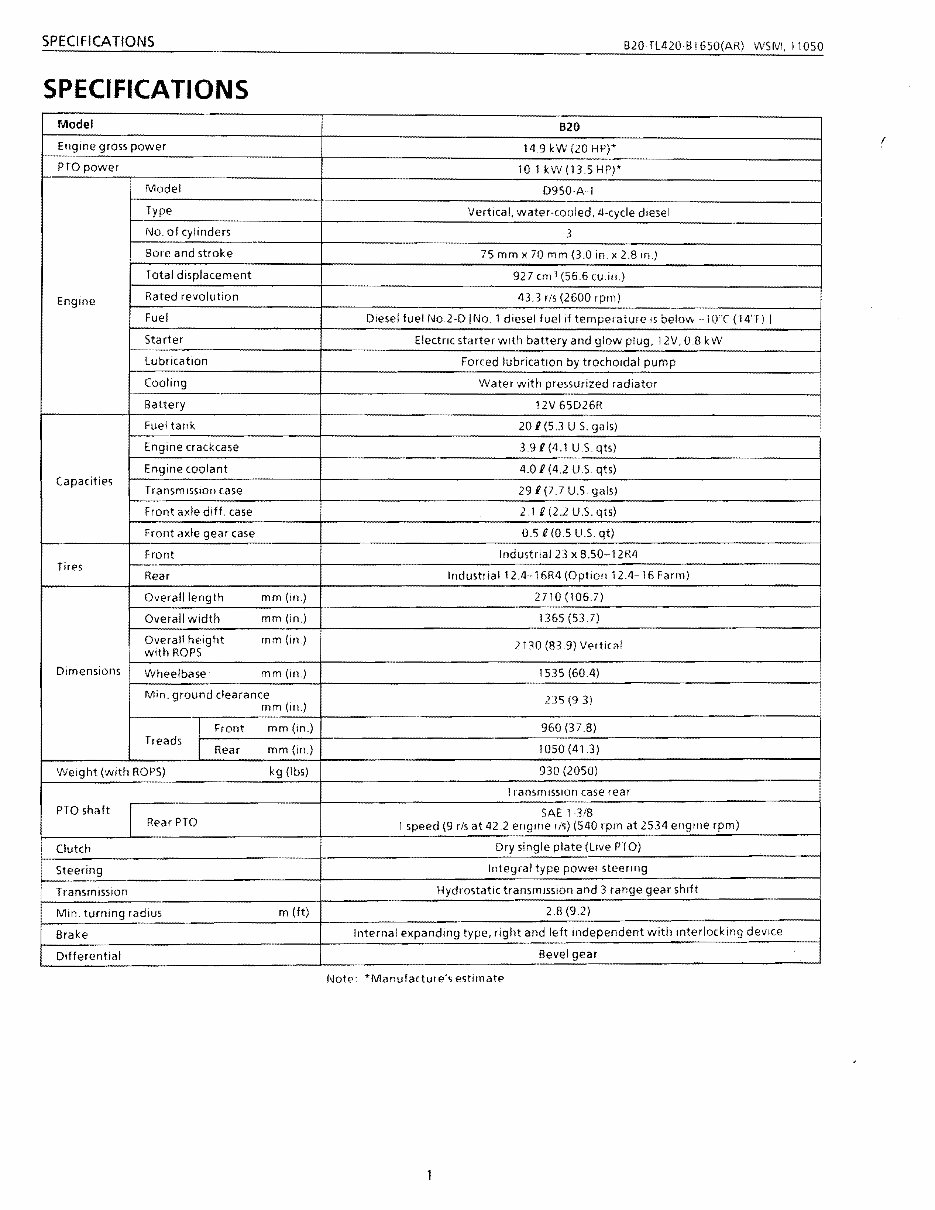 Kubota B20 Tractor and Backhoe Workshop Service Manual preview img 1