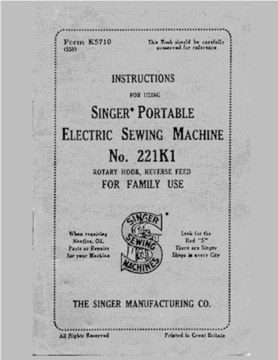 Singer Sewing Machine Instruction Manuals preview img 1