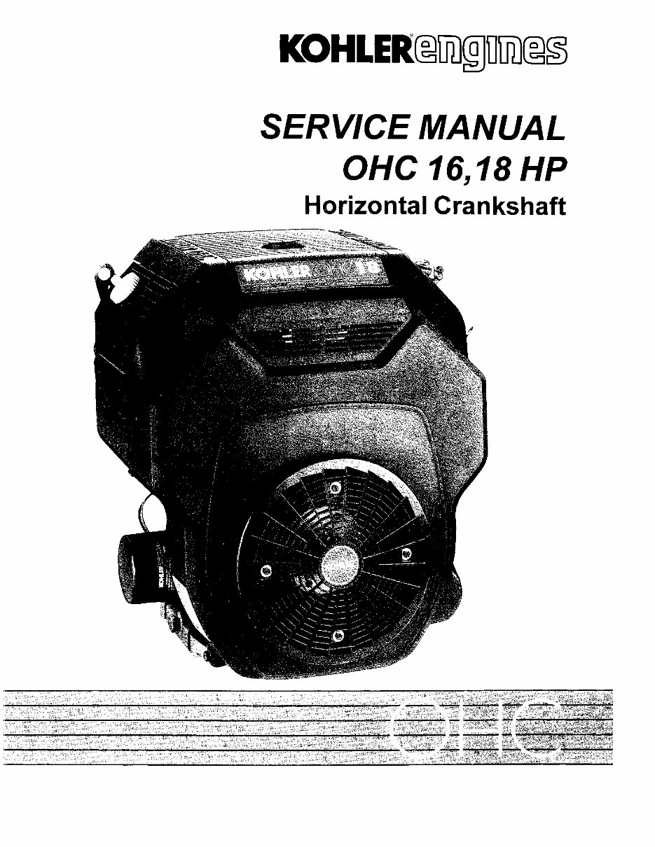 Kohler OHC 16 18 HP Horizontal Crankshaft Engines Workshop Service Repair Manual preview img 1