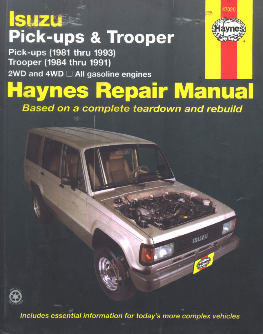 1986 Isuzu Trooper II Service Repair Manual preview img 1