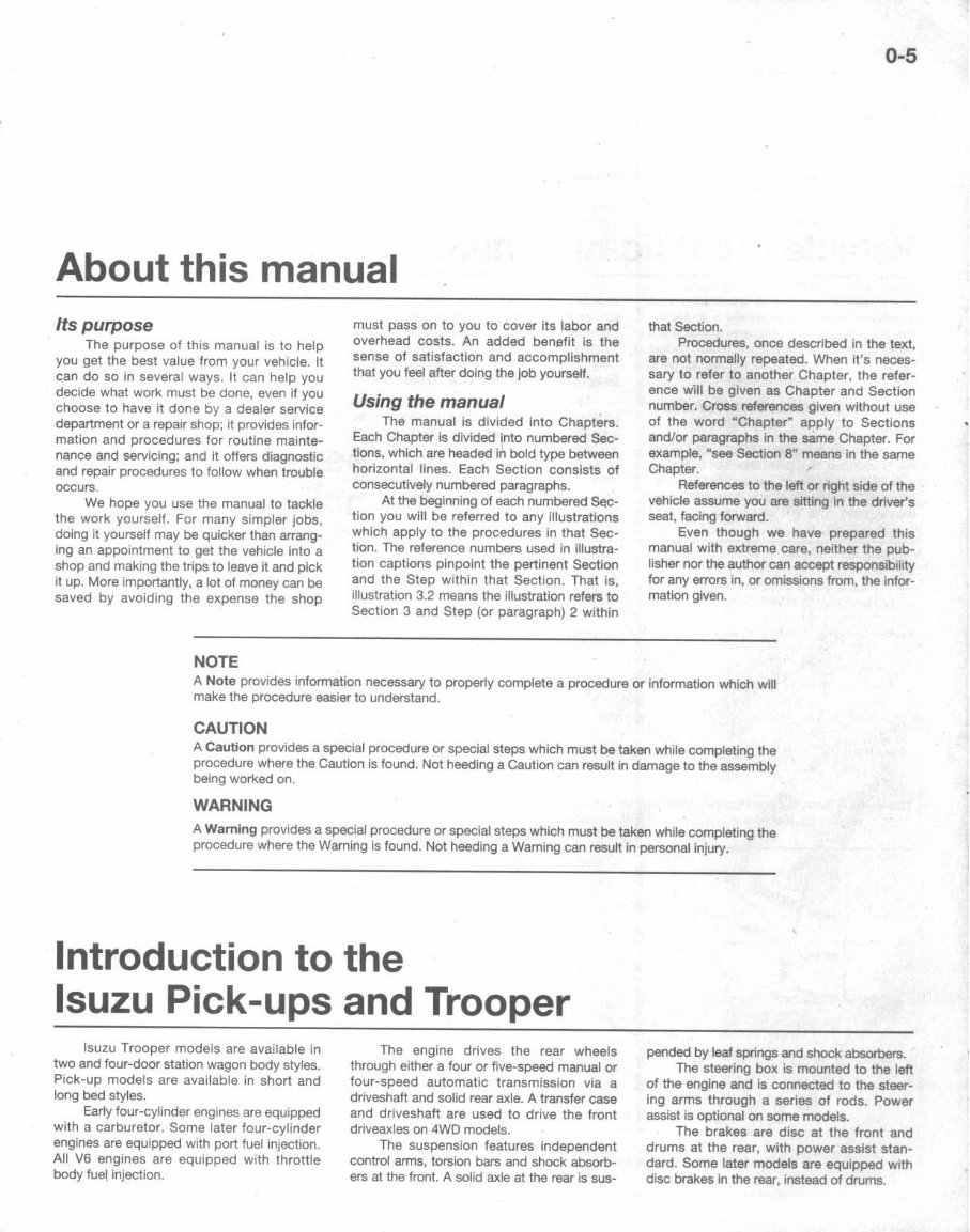 1981-1993 Isuzu Truck Service & Repair Manual preview img 6