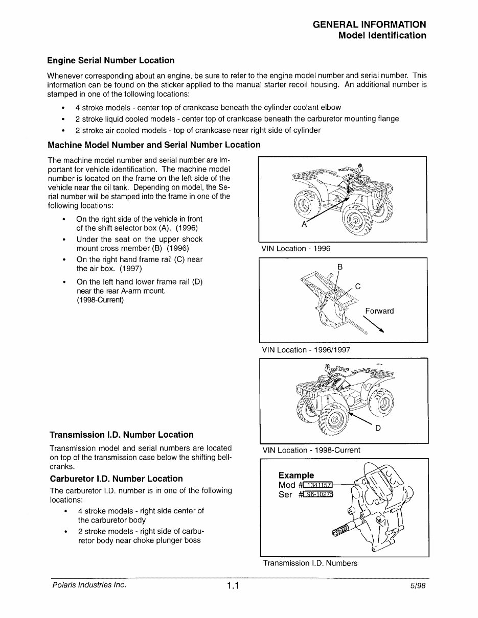1997 Polaris Trail Blazer 250 Service & Repair Manual preview img 6