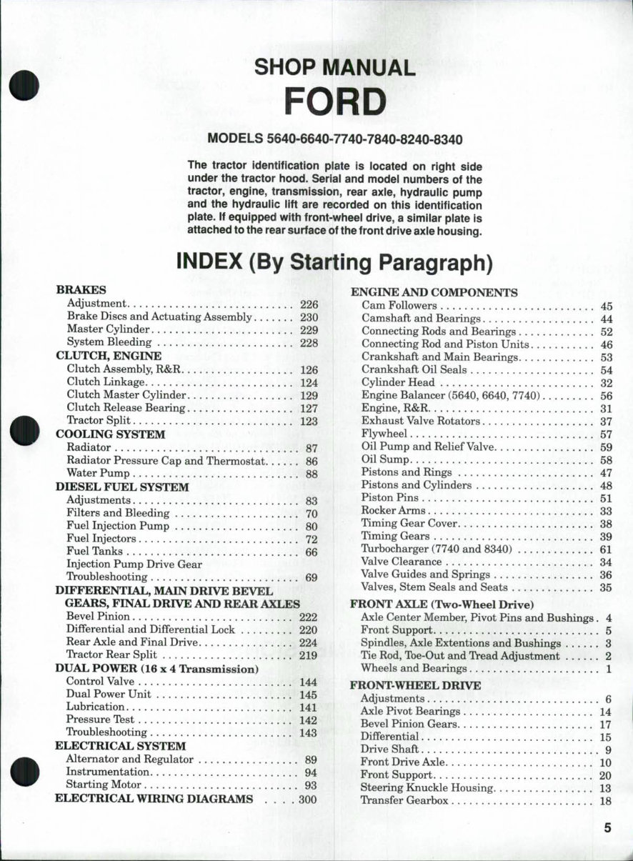 1991-1999 Ford New Holland 5640, 6640, 7740, 7840, 8240, 8340 Tractors OEM Service & Repair Manual preview img 2