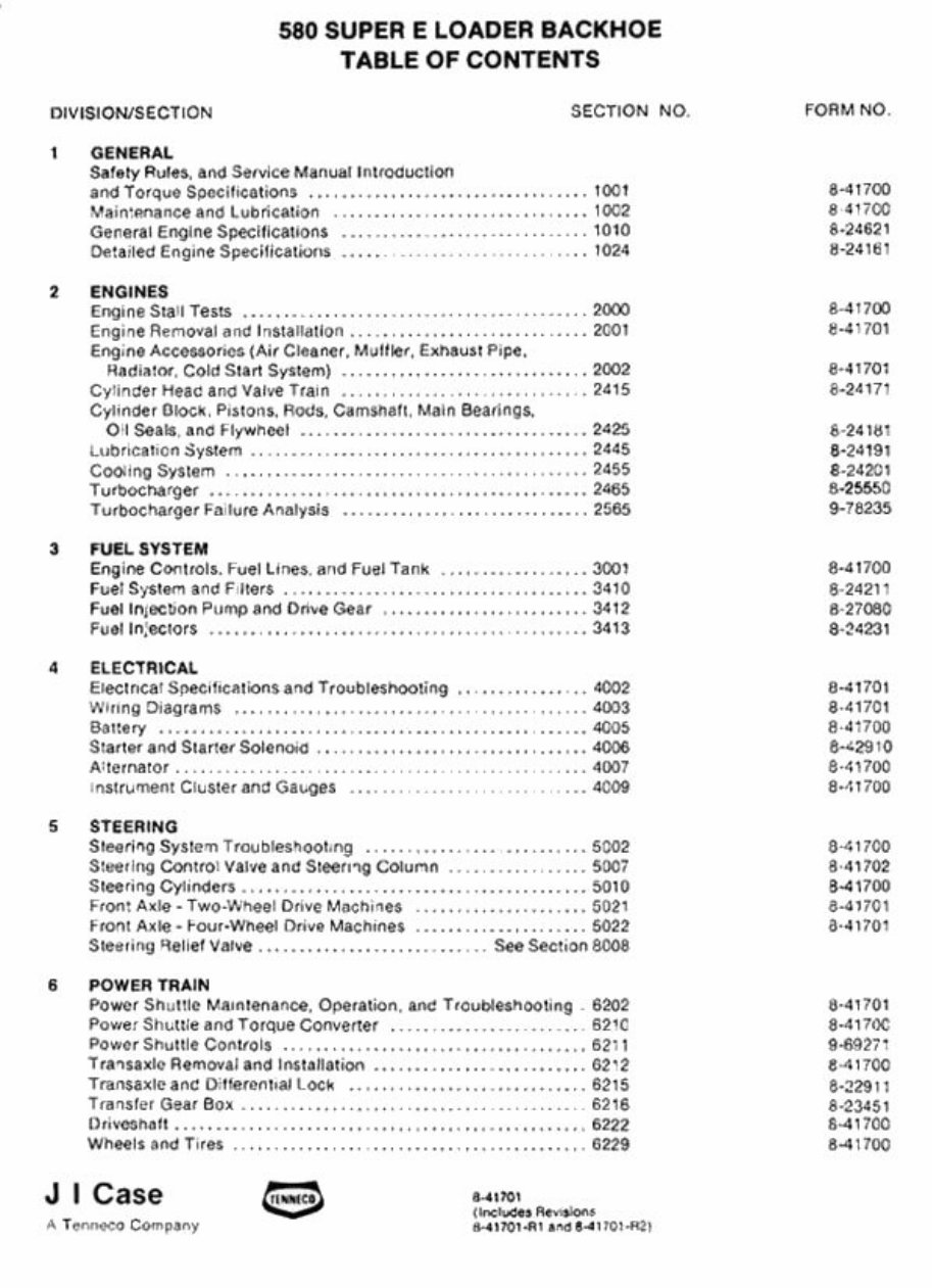 Case 580E Super Loader Backhoe OEM Service & Repair Manual preview img 2