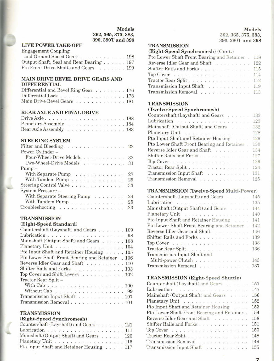 Massey ferguson 362 365 375 383 390 390T 398 Tractor Full Service & Repair Manual preview img 6