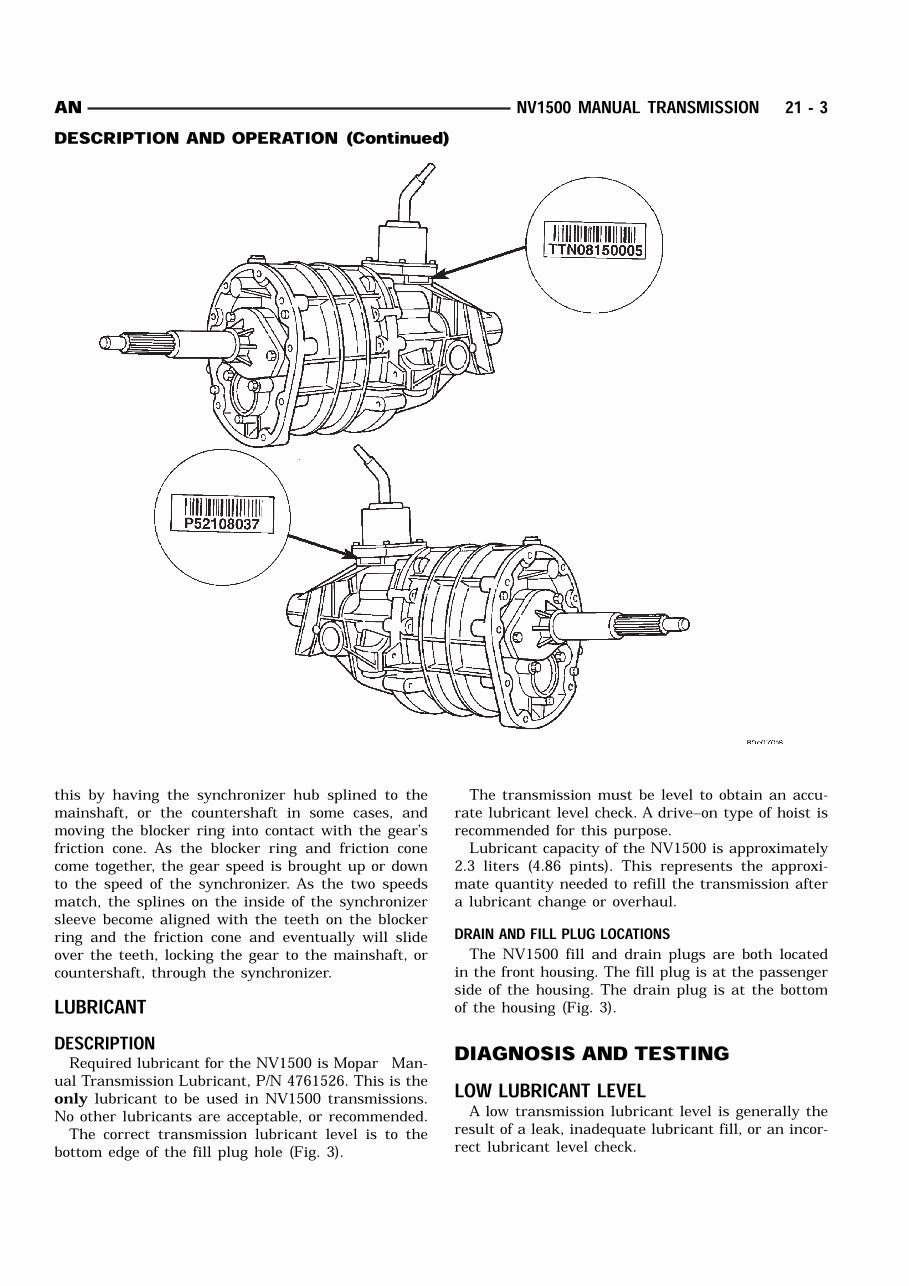 NV1500 / NV3500 / AX15 Manual Transmissions Service & Repair Manual preview img 3