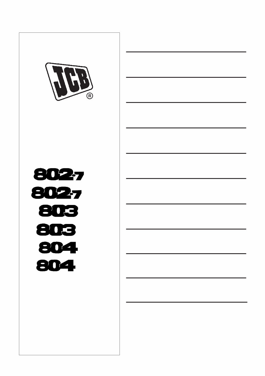 JCB 803 Plus 803 Super Mini Excavator Service Repair Manual preview img 1