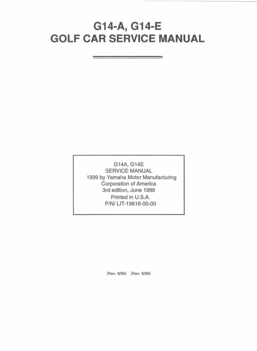 Yamaha Ultima G14A/E, G16A/E, G19A, G11A, G20A Golf Cart Repair preview img 3