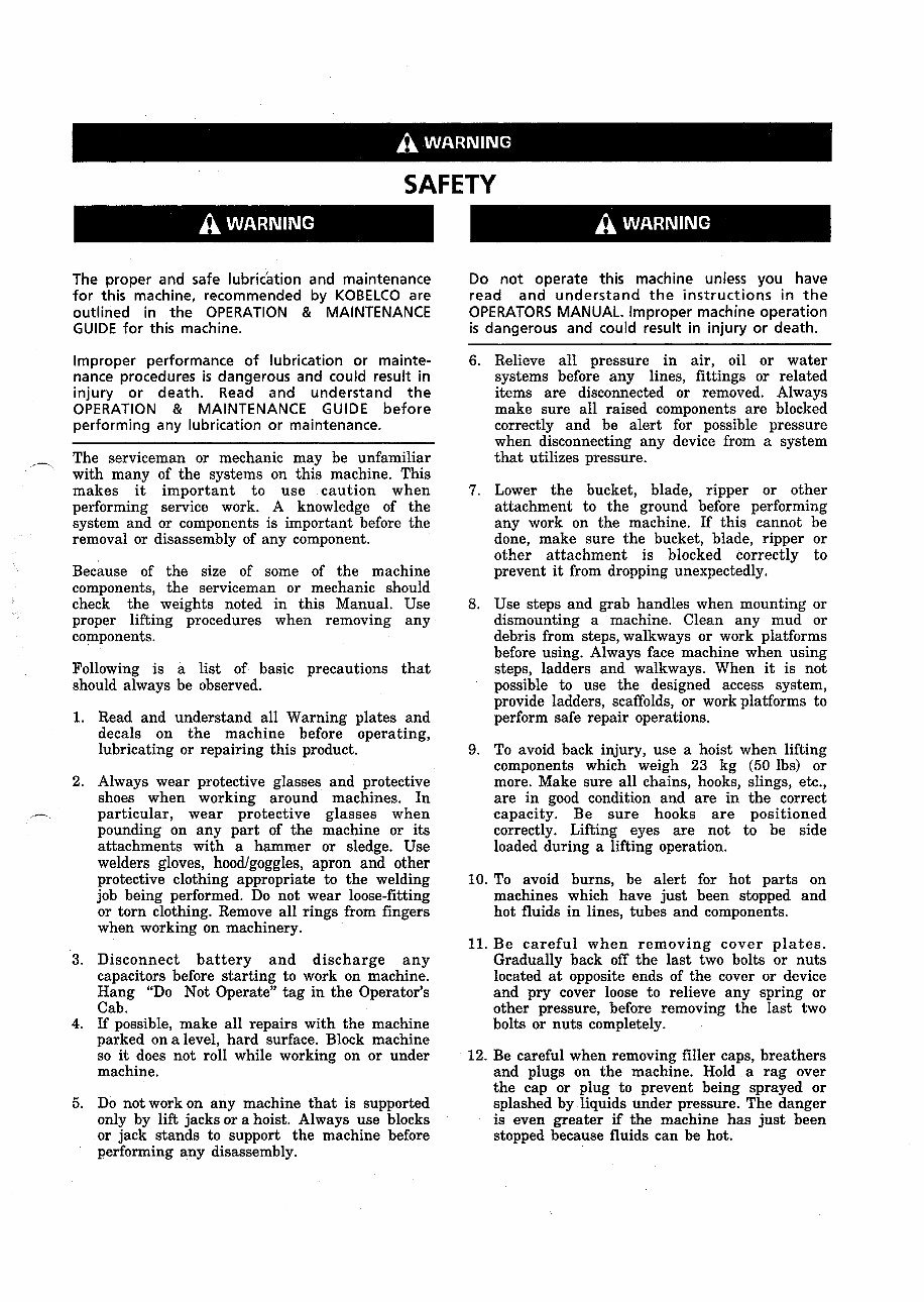Kobelco 70SR-2 Service Manual preview img 3