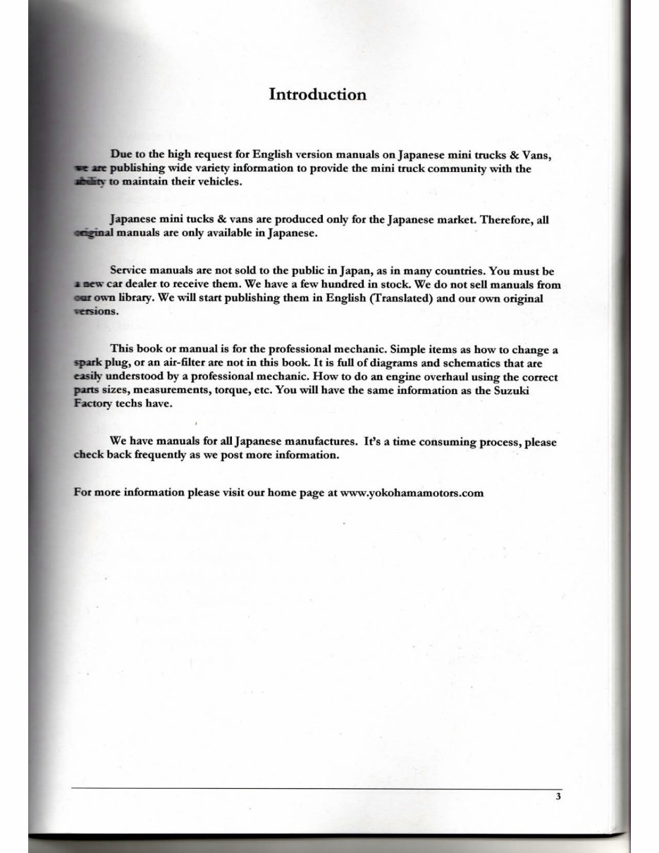 SUZUKI CARRY EVERY VAN F6A Engine Workshop Service Manual preview img 4