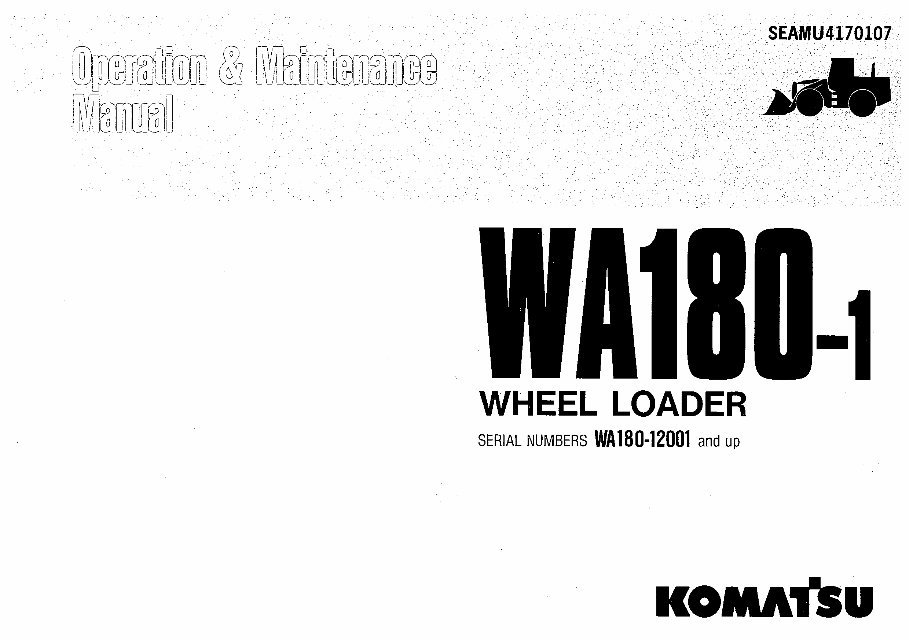 Komatsu WA180-1 Wheel loader service repair manual preview img 1