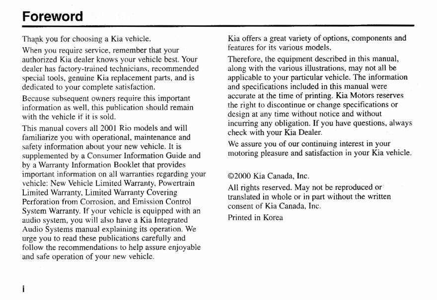 2002 KIA Rio Workshop Service Repair Manual preview img 3