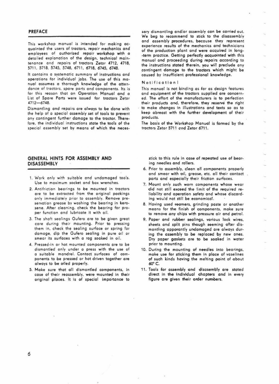 Zetor 4712/4718/5711/5718/5745/5748/6711/6718/6745/6748 Tractors OEM Service & Repair Manual preview img 7