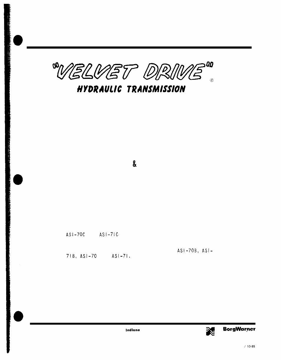 BORG WARNER VELVET DRIVE 70C 71C 72C 73C Gearbox Manual preview img 2