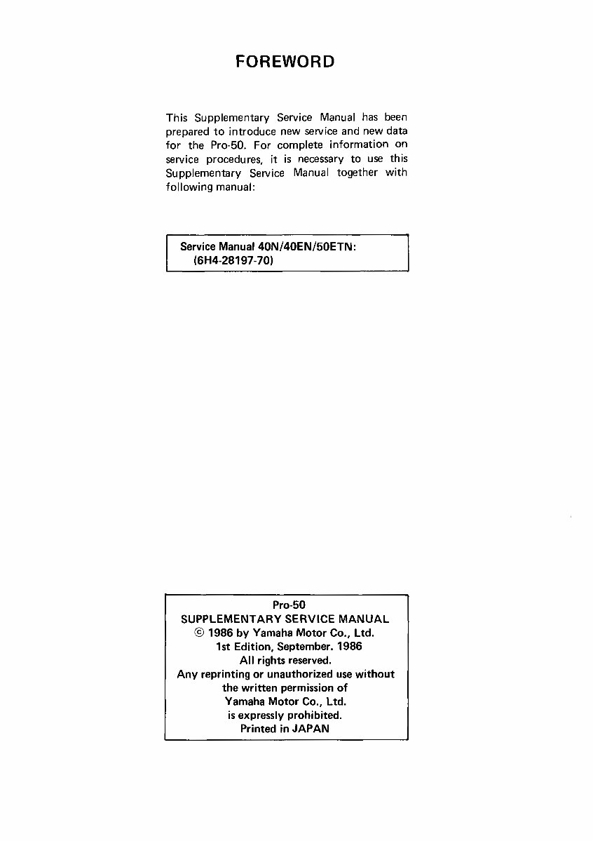 1984-1993 Yamaha 40 50hp 2 Stroke Outboard Repair Manual preview img 2