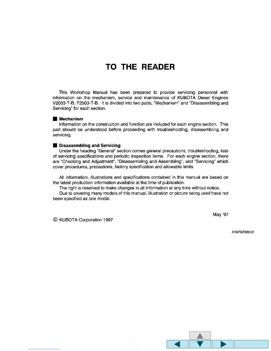 KUBOTA V2003 TB F2503 TB Diesel Engine Full Service & Repair Manual preview img 3