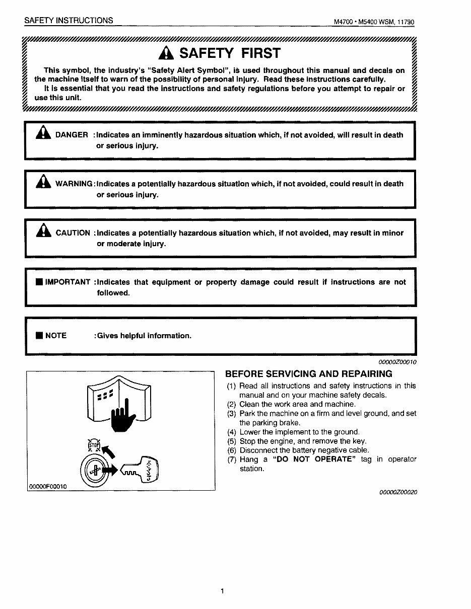 Kubota M4700/M5400 Tractor Service & Repair Manual preview img 1