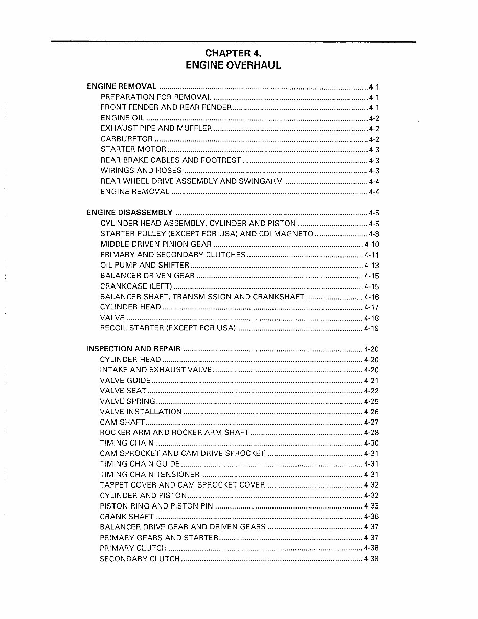 1992-2000 Yamaha Timberwolf 250 YFB250 Service & Repair Manual preview img 10