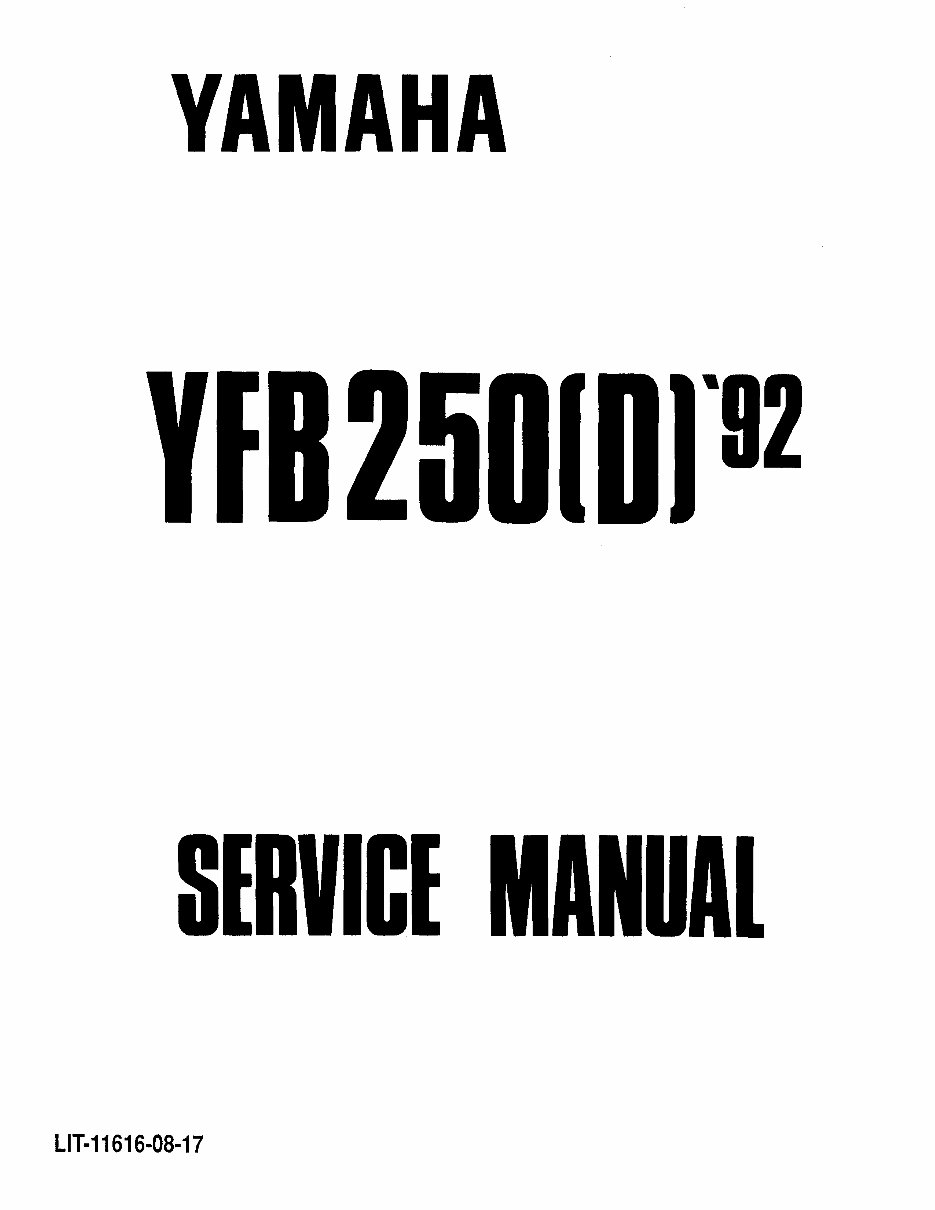 1992-2000 Yamaha Timberwolf 250 YFB250 Service & Repair Manual preview img 2
