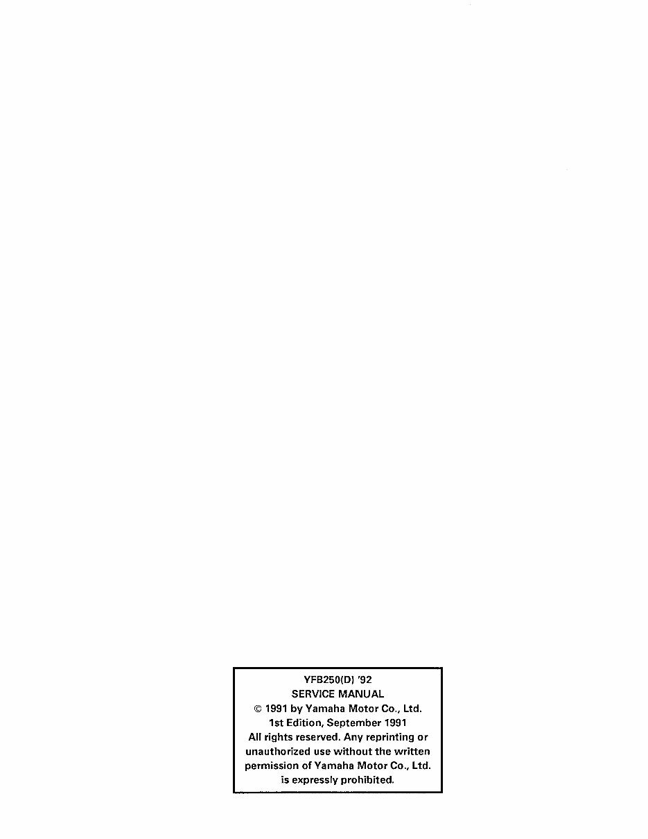 1992-2000 Yamaha Timberwolf 250 YFB250 Service & Repair Manual preview img 3