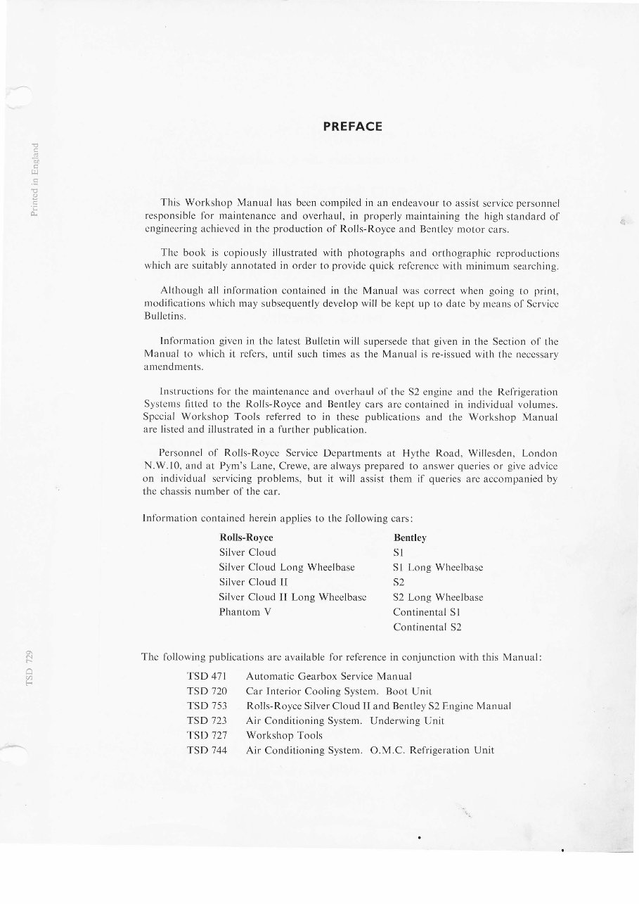 1955-1962 Bentley Continental S (S1 / S2) Service & Repair Manual preview img 2