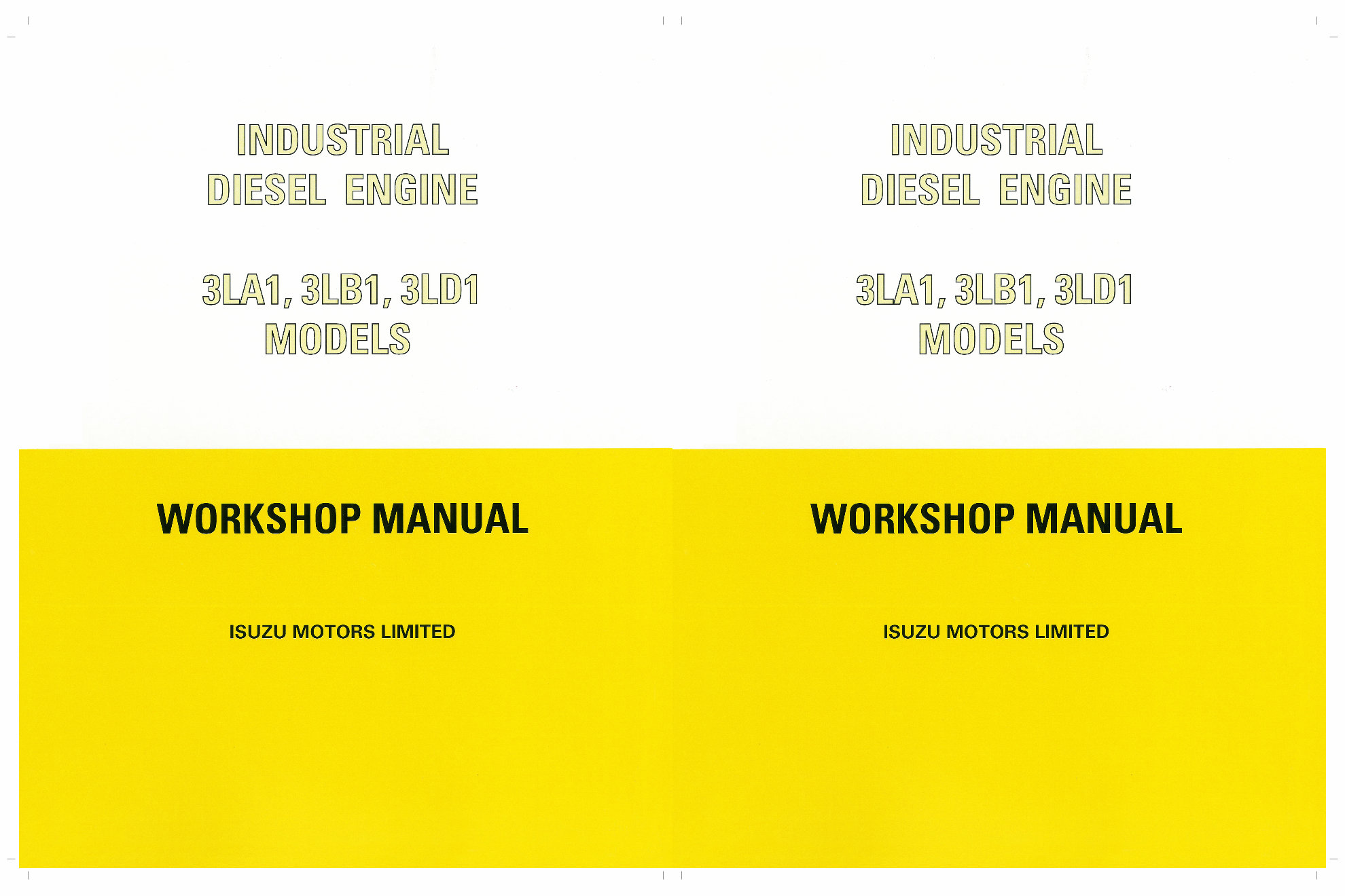 Isuzu 3LA1/3LB1/3LD1 Diesel Engines OEM Service & Repair Manual preview img 1